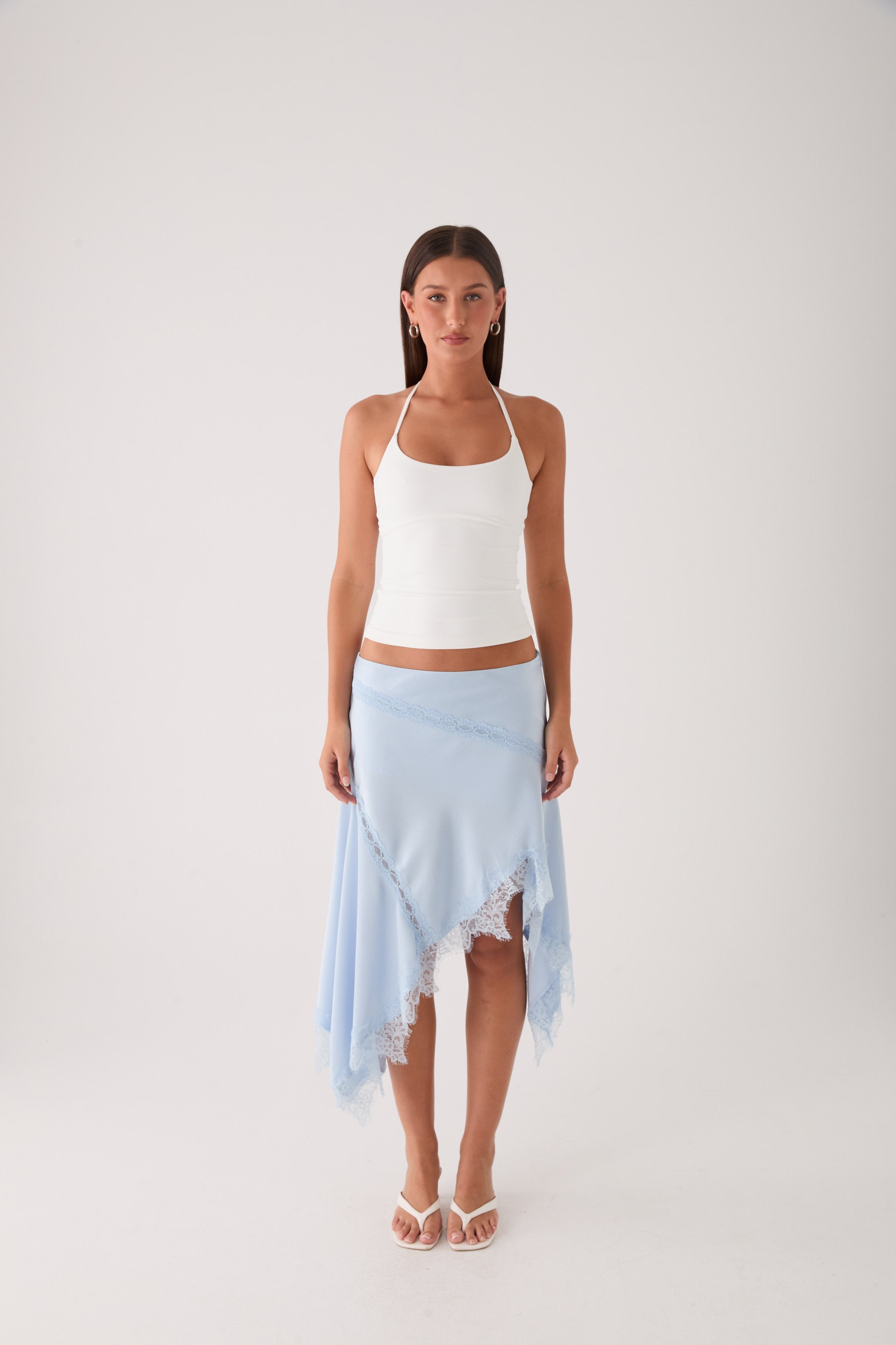 Suay Asymmetrical Midi Skirt - Blue